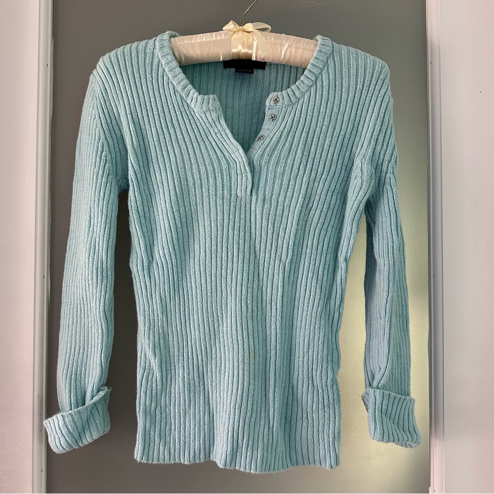 The Limited Light Blue Ribbed Sweater- Womens small